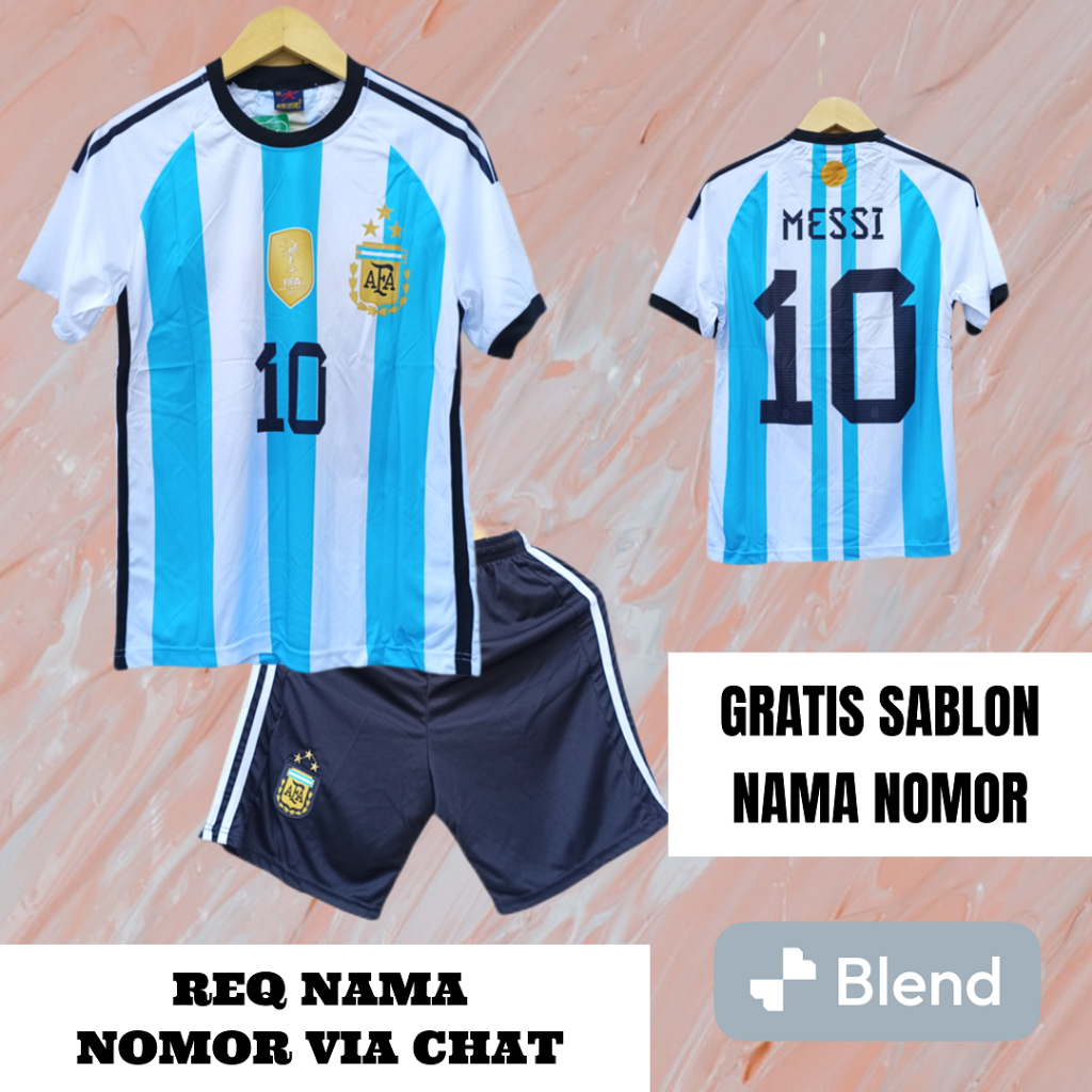 setelan baju bola argentina dewasa
