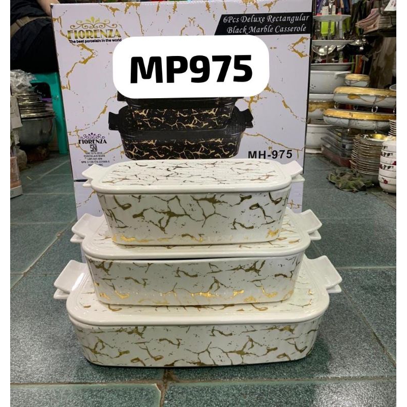 Prasmanan Persegi+ Tutup Keramik Marble Fiorenza MP/MH-975 (Packing Kayu)