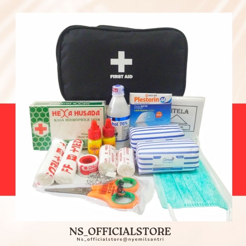 Ns official - tas p3k jinjing travel lengkap isi realpict - tas hitam