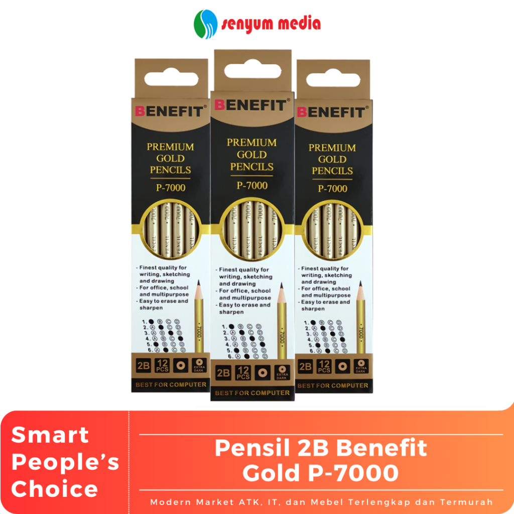 

Pensil 2B Benefit Gold P-7000 (1 Pack Isi 12 Pcs) (S:DZN)