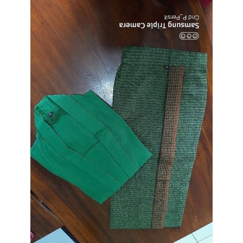 setelan psr persit katun hijau tua