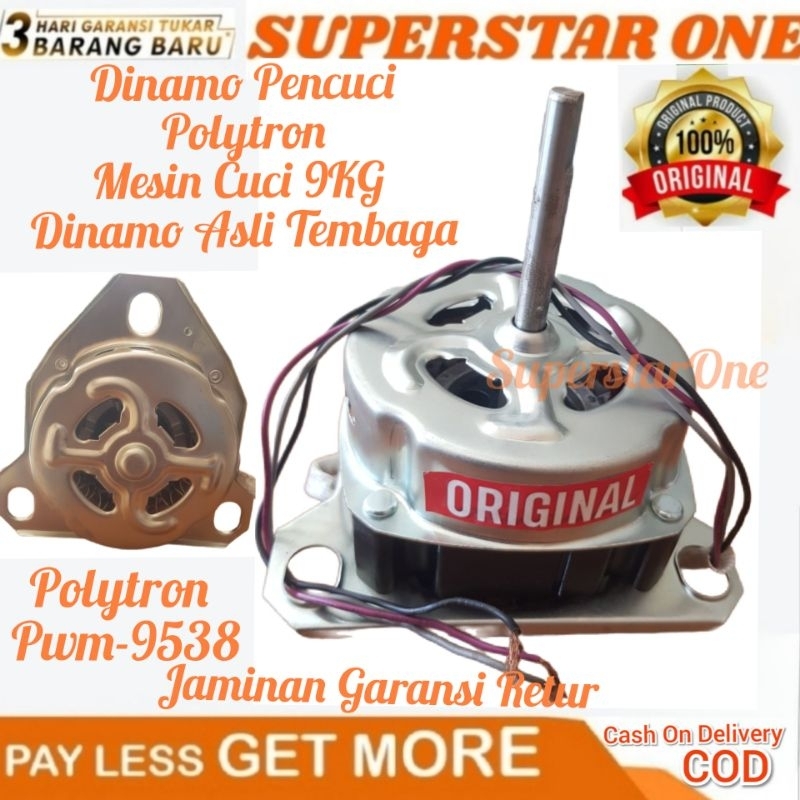 Dinamo Pencuci PWM-9538 Polytron Mesin Cuci 9KG Dinamo Asli Tembaga