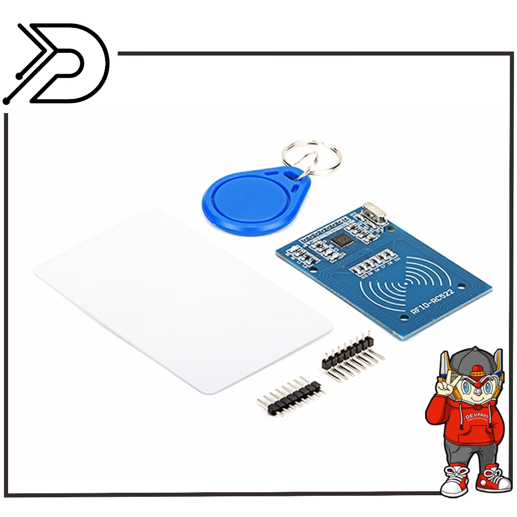 Modul RFID Reader RC522/RFID-RC522 + Card + Keychain Sensor For E-TOLL E-KTP