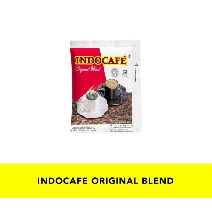 

BUNDLING INDOCAFE Original Blend sachet 2 gr kopi tanpa ampas dan max cremer 3 gr