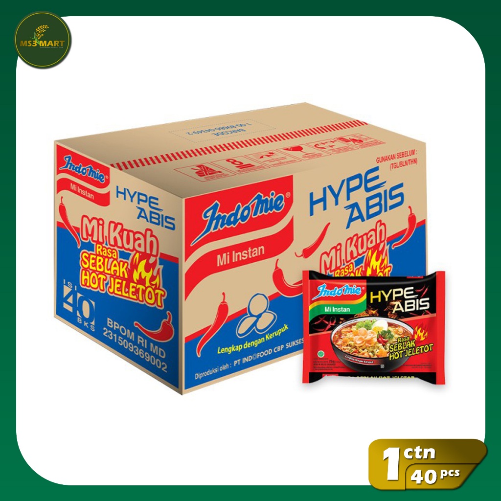 

Indomie HypeAbis Rasa Seblak Hot Jeletot 85 Gram 1 Karton 40 Pcs | MS3 Mart