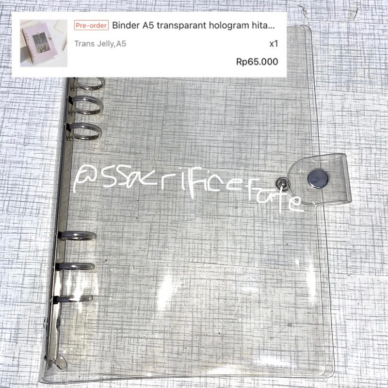 

binder bening A5 / clear binder A5 pvc binder photocard