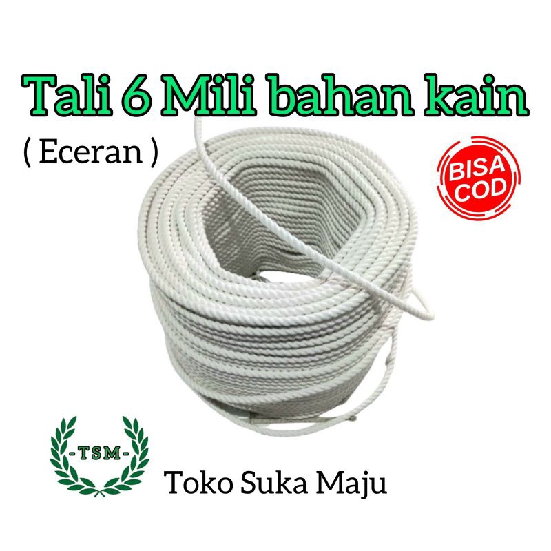 TALI TAMBANG BAHAN KAIN 6MM / TALI IKAT MOBIL TRUK / TALI LOSBAK / TALI TERPAL MOBIL / TALI IKAT BAR