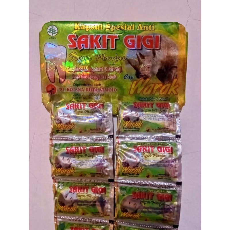 

kapsul SAKIT GIGI cap WARAK