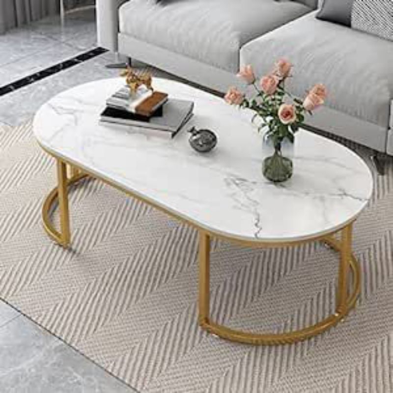 IDEA - Meja Kayu Jati HPL Motif Marmer / Meja Kopi/ Meja Sofa