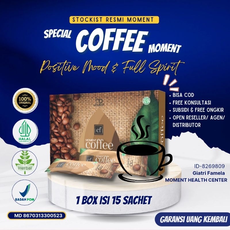 

MOMENT COFFEE KOPI HERBAL PREMIUM Penambah Stamina 100% ORIGINAL