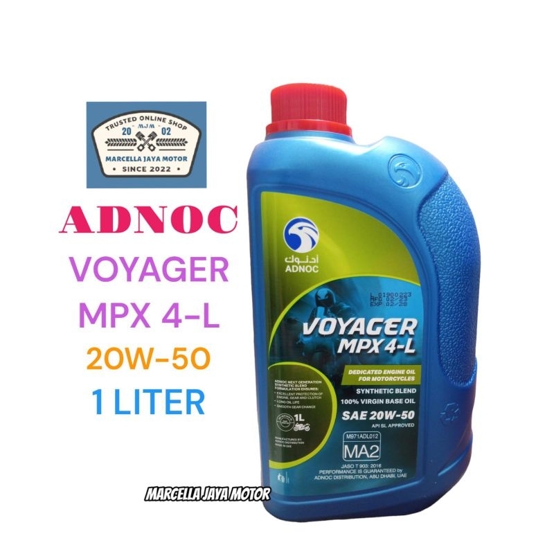 OLI ADNOC VOYAGER MPX 4L 20W 50 1 LITER OLI MOTOR 4T MURAH 1LITER