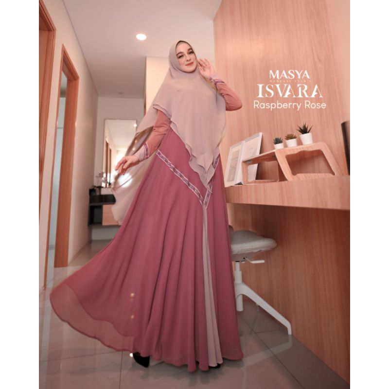 Set Gamis Dress Busui Friendly Ceruty Babydoll Printing Premium Syari Sage Green - Biru Muda - Hijau