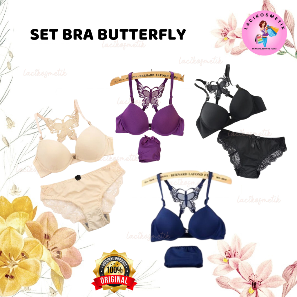 ✨LACIKOSME✨ SET BRA Butterfly / Bra + CD Kupu-Kupu