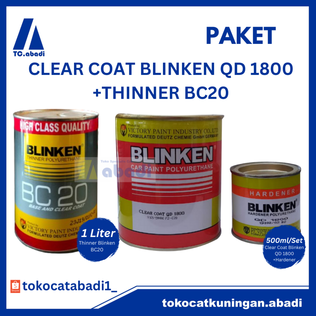 PAKET CLEAR COAT BLINKEN QD 1800 + THINNER BLINKEN BC20