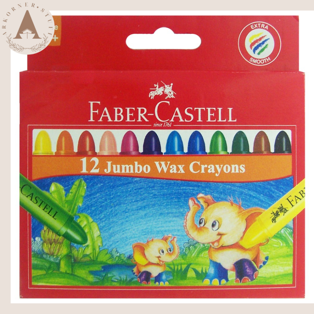 

[SET 12 JUMBO] Faber Castell Wax Crayon Krayon Lilin 12 Warna