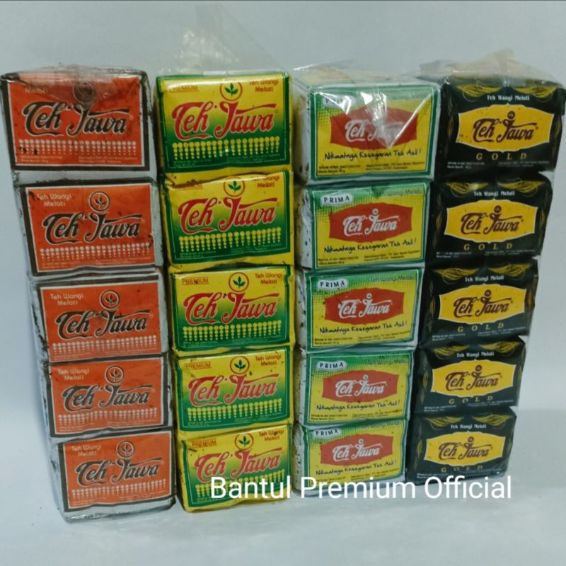 

Teh Jawa 4 Pilihan (Jawa Premium /Prima /Gold /Merah) 1 Slop (isi 10 pcs @40/45 gram) / Teh Tubruk Wangi Melati