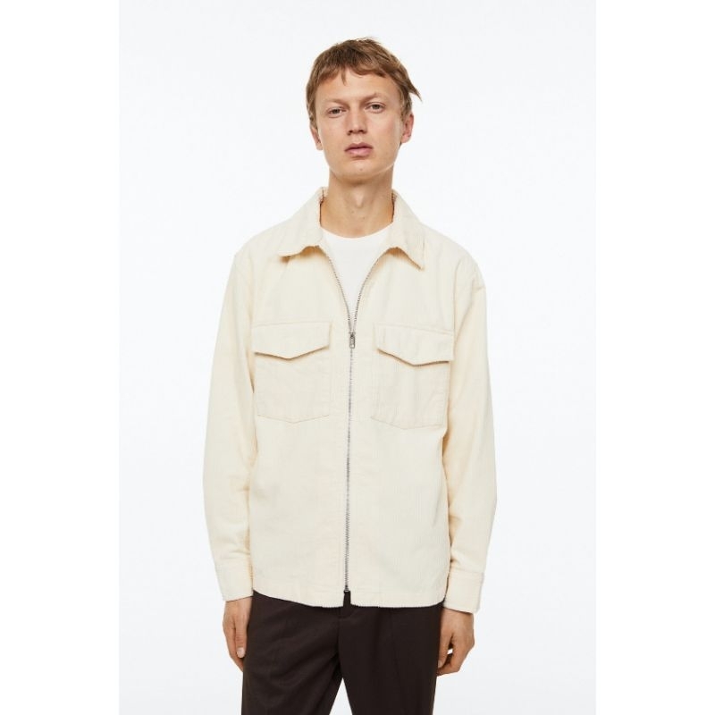 Zipped Shirt Jacket H&M Corduroy Overshirt Zip Jacket New Original