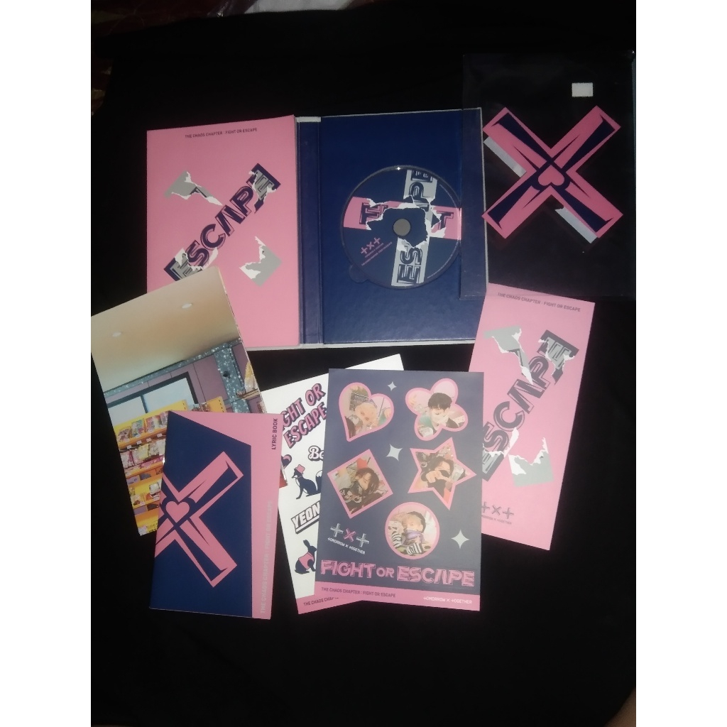 [READY] ALBUM ONLY TXT THE CHAOS CHAPTER: FIGHT OR ESCAPE CD Photobook Folded Poster Behind Poster L