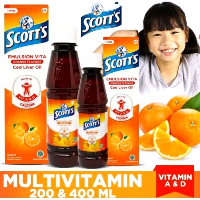 Scott's Emulsion Vita 200ML Jeruk Kecerdasan Otak Anak Scotts Vita