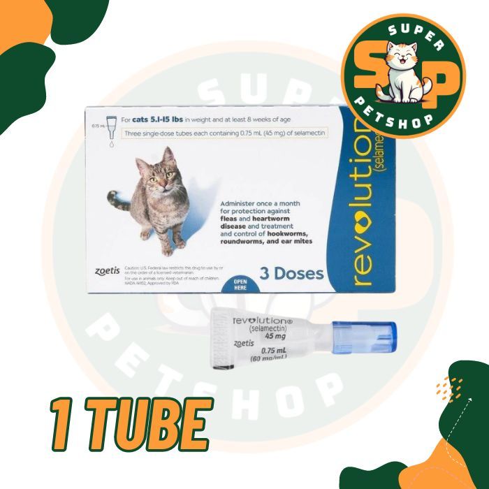 obat kutu kucing REVOLUTION CAT ADULT / 1 TUBE revolution cat BLUE