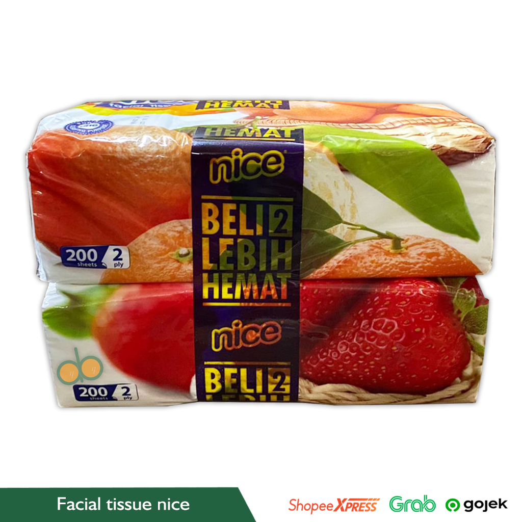 Nice isi 2 Facial tissue 200's Soft pack 2ply tisu wajah 200 sheet