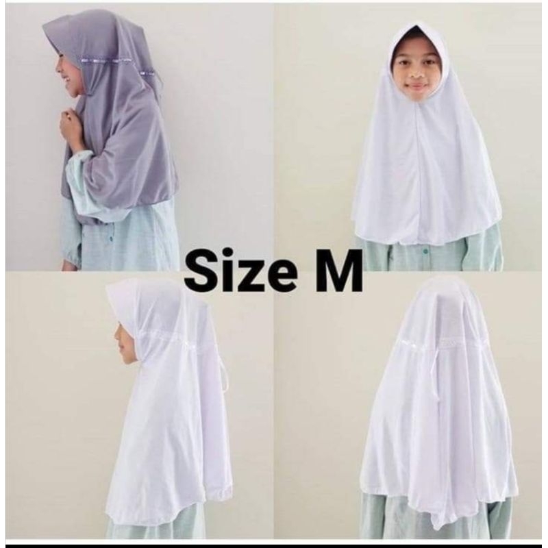 hijab sekolah warna putih SD  standar  jilbab anak rabani krudung warna putih