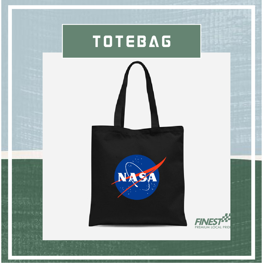 Tas Bahu ToteBag Nasa Bahan Drill Premium Resleting Tali Kain 30 x 40 cm