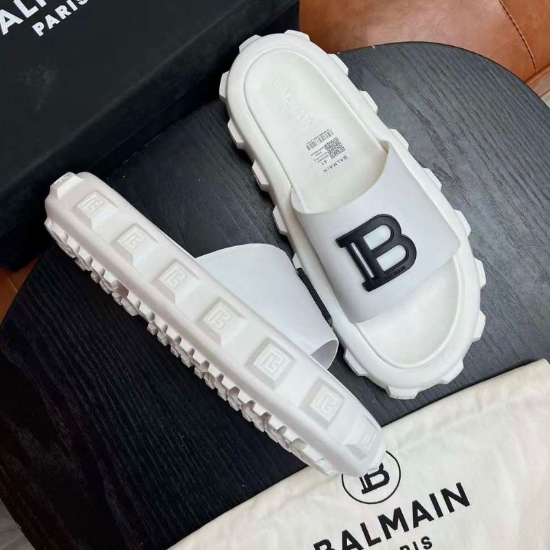 SANDAL SLIDE SELOP PRIA BALMAIN B WHITE MIRROR VIP