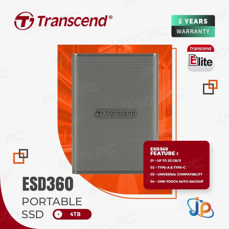 Transcend SSD External Portable ESD360 4TB - 4 TB USB-Type C