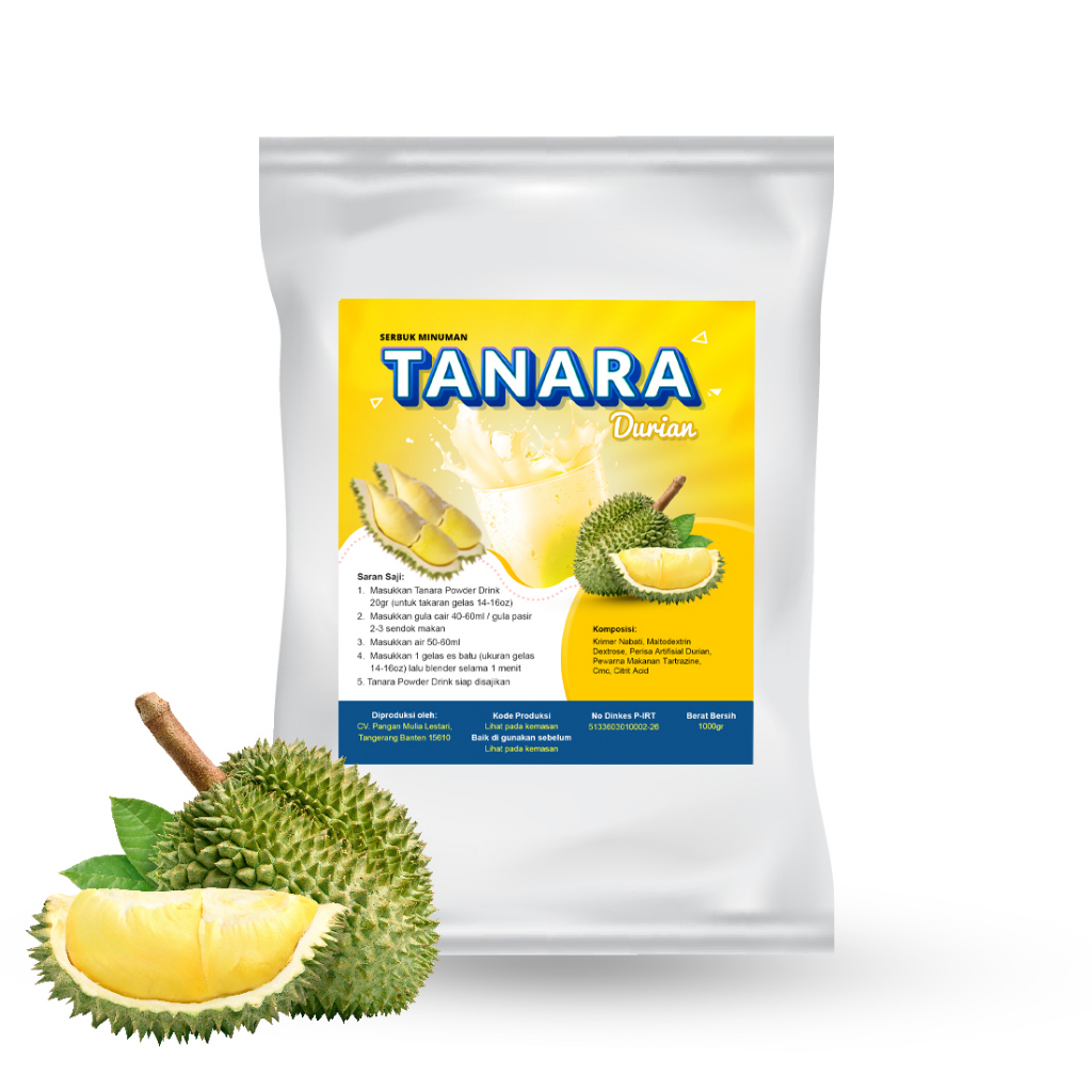 

Durian Powder 500gr - Bubuk Minuman Bubble Rasa Duren - Tanara Powder