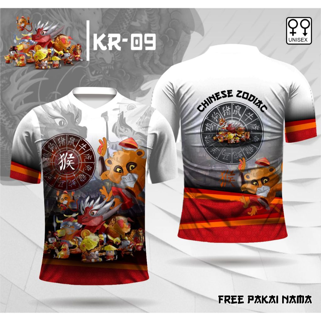 Jersey imlek shio kera baju chinese zodiac kaos all shio