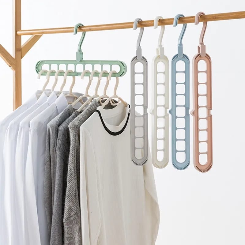 Magic Hanger Gantungan Baju Lipat Ajaib 9 Lubang / 9 in 1 | Gantungan Jemuran / Laundry / Baju Pakai