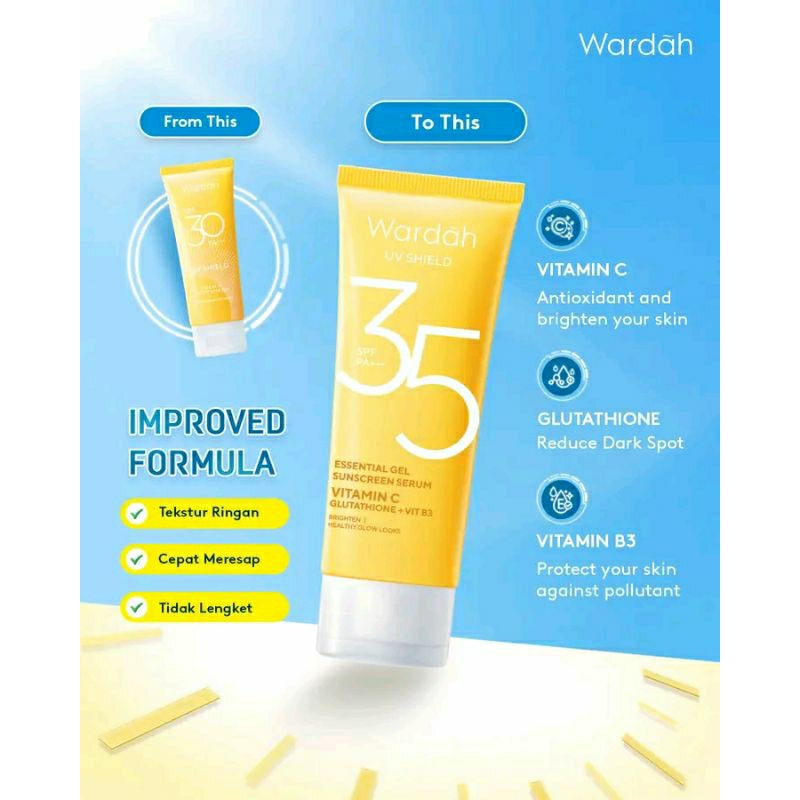 Wardah uv shield sunscreen ringan, sunblok spf 35