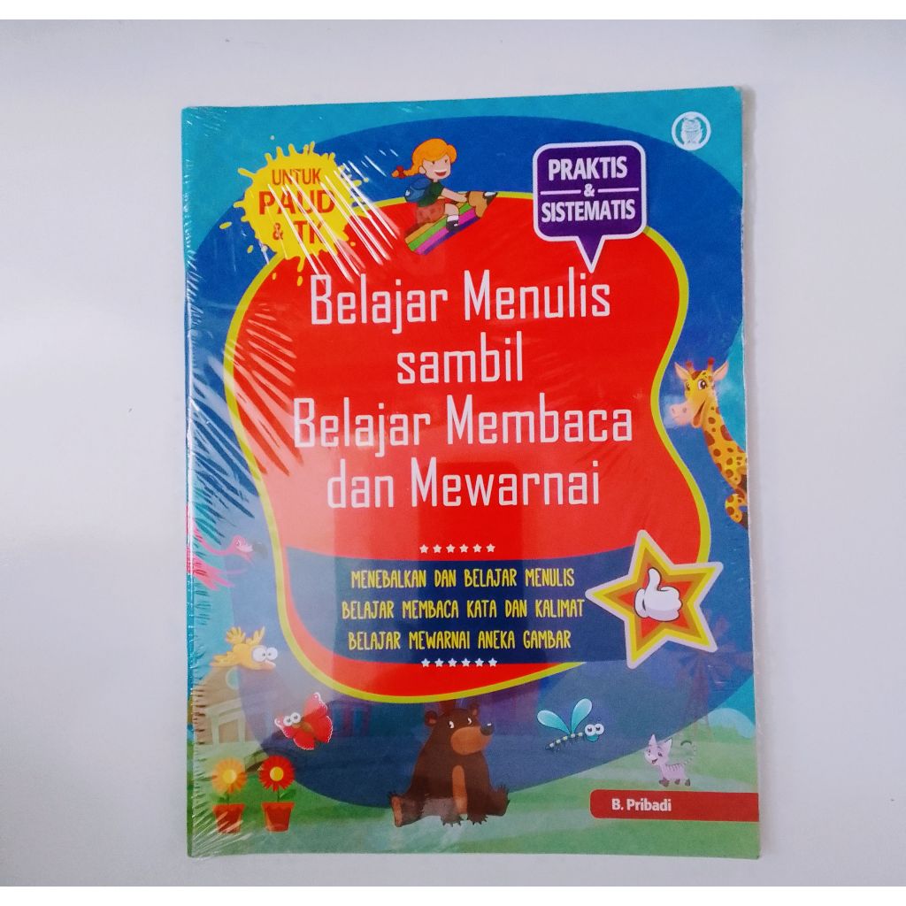 Buku belajar menulis sambil belajar membaca dan mewarnai