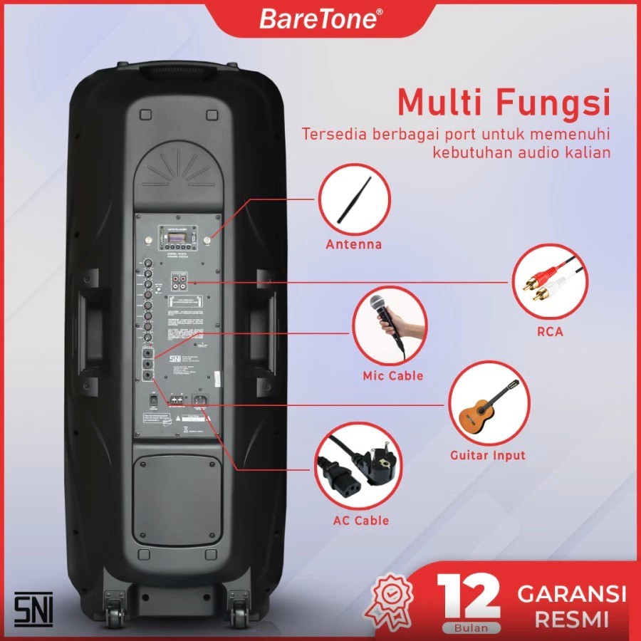 Speaker Portable Baretone PM 215 PM-215 PM215 15" Ori