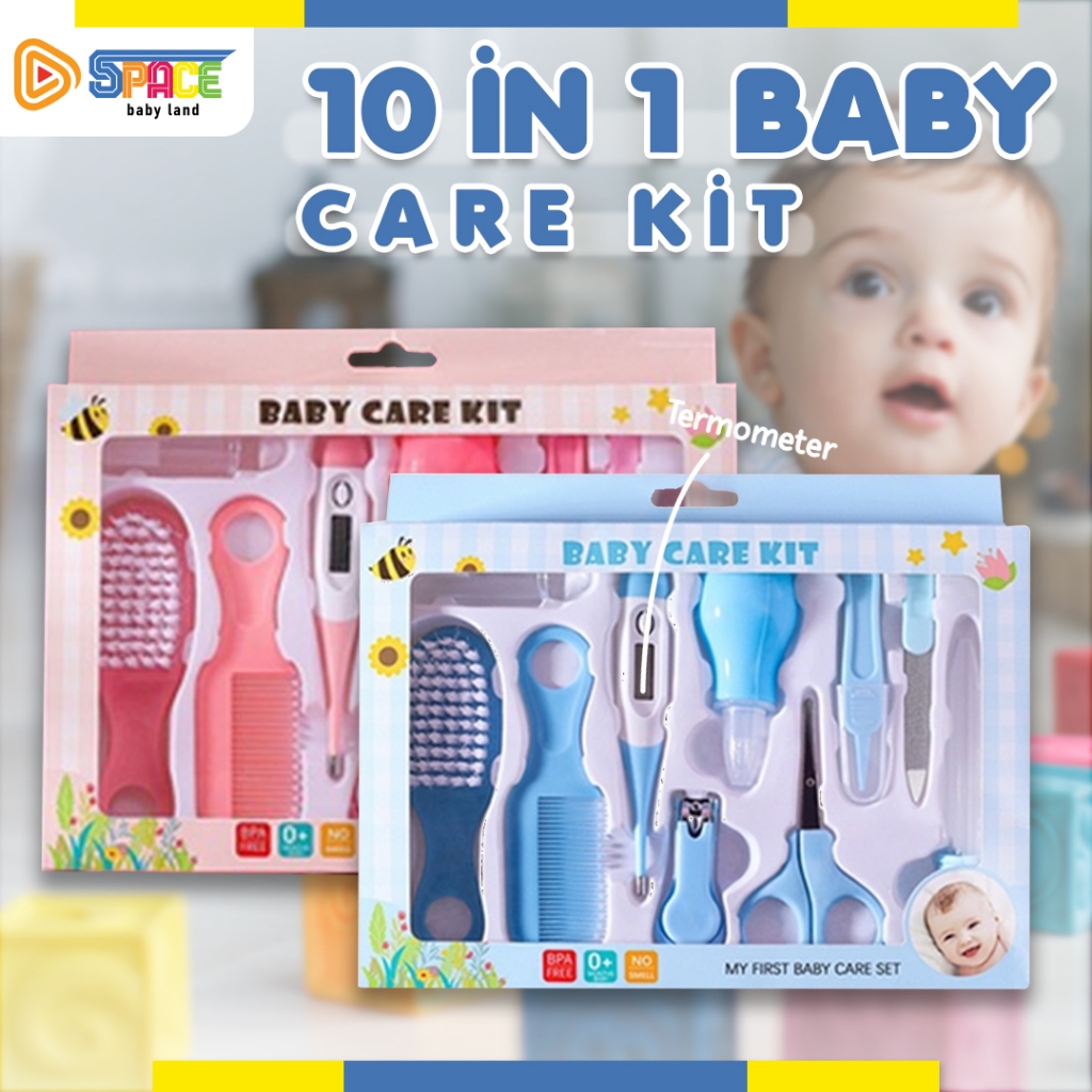 BABY CARE NAIL KIT SET Alat Perawatan Bayi 10in1 Termometer Sisir Gunting Bayi Hadiah Lahiran Newbor