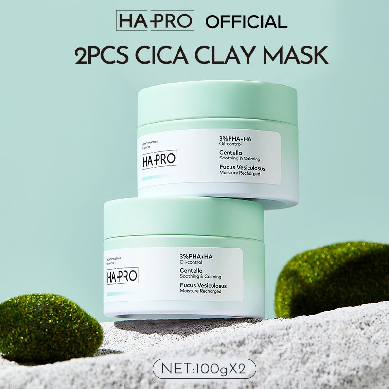 [HAPRO] HA PRO Bundling 2pcs Cica Clay Mask 100gr | Acne Clay Mask | Clay Mask | Masker Jerawat | Ma