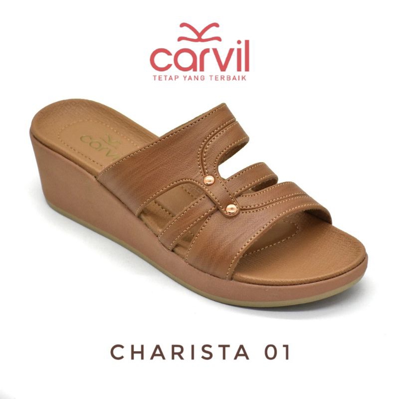CARVIL Sandal Wanita Kekinian Sendal Wedges Terbaru