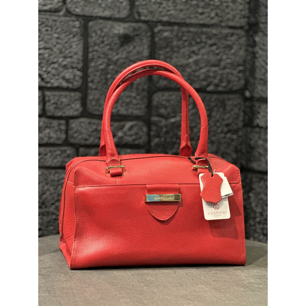 Tas Gobelini Firenze Original Preloved Real Leather Red Merah