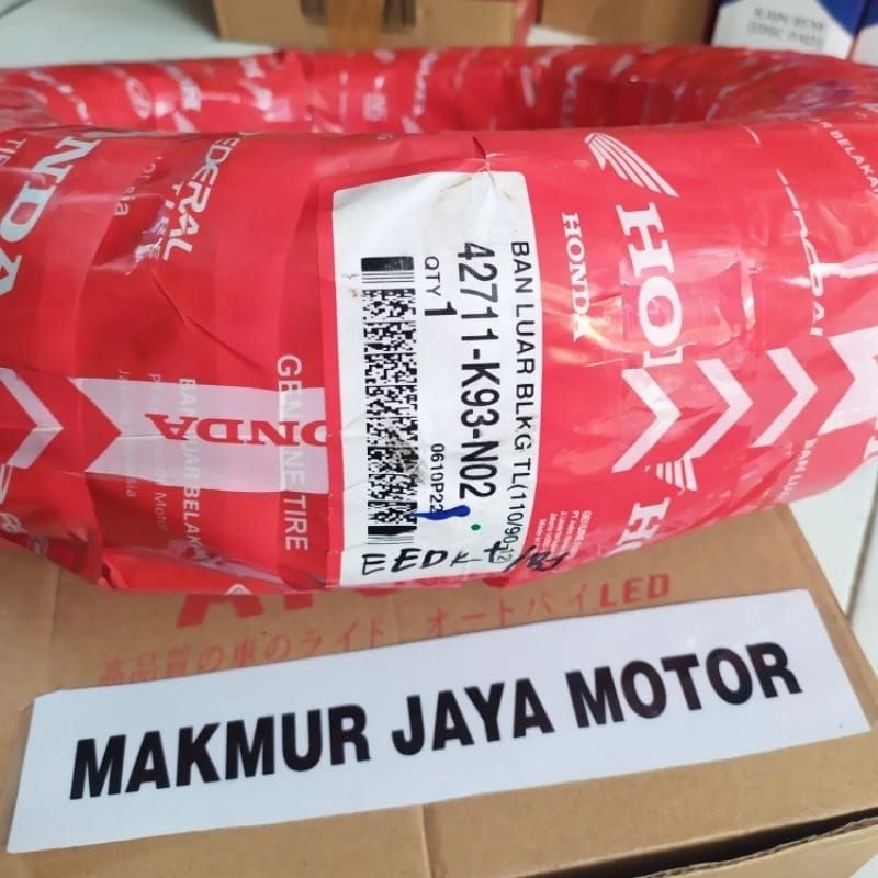 DIJAMIN ORI AHMBAN BELAKANG SCOOPY DONAT BAN LUAR TUBELES RING 12 110/90-12 BAN LUAR TUBLES BELAKANG