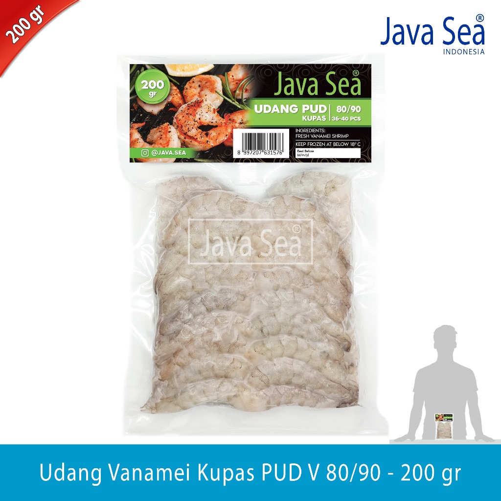 

Udang Vanamei Kupas PUD V 80/90 pack 200gr Java Sea