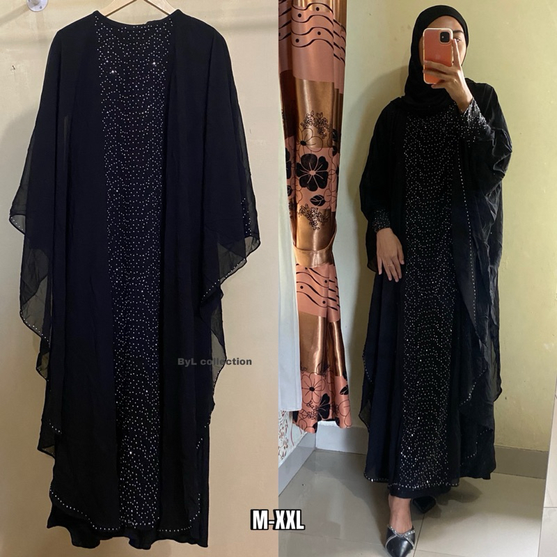 ByL - Maryam Abaya Kaftan / Abaya Turkey / Gamis Abaya Hitam / Gamis Kalong / Abaya Arab
