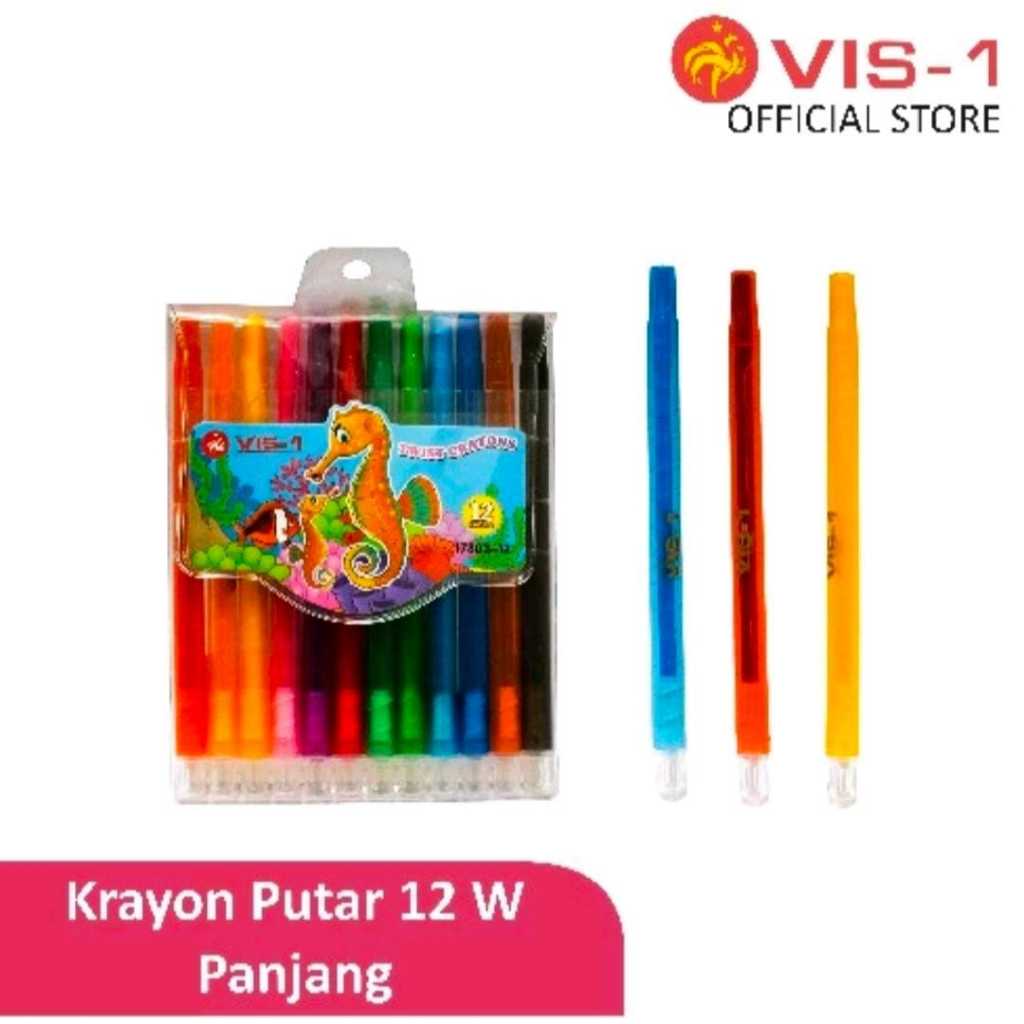 

Krayon Putar Vis-1 12 Warna Panjang Dan Pendek