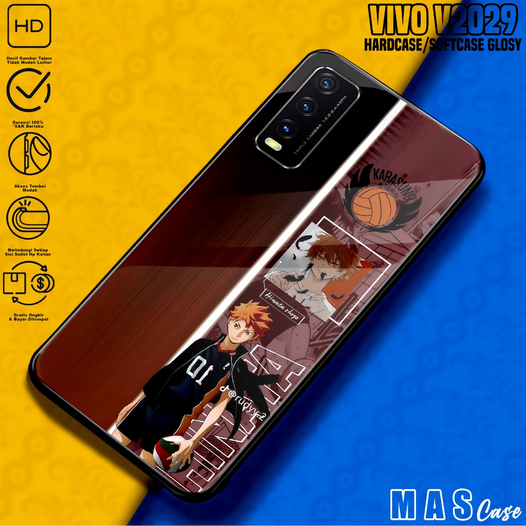 Case VIVO V2029 - Casing Hp VIVO V2029 ( Haikyu ) Silikon Hp VIVO V2029 - Softcase Glass Kaca - Kond