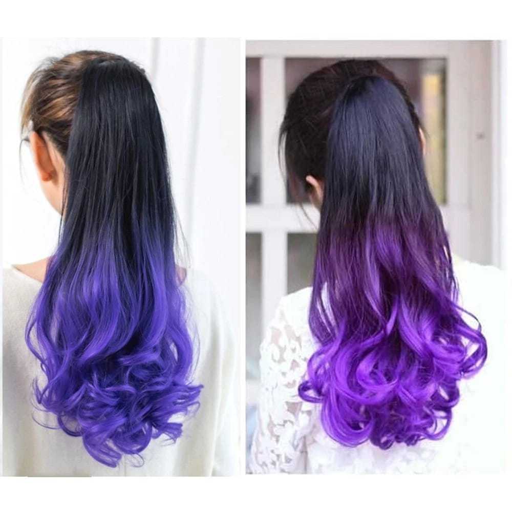 {JY} Rambut Palsu Jepit Panjang 55cm Model Gelombang / Rambut Palsu Keriting Panjang 55cm