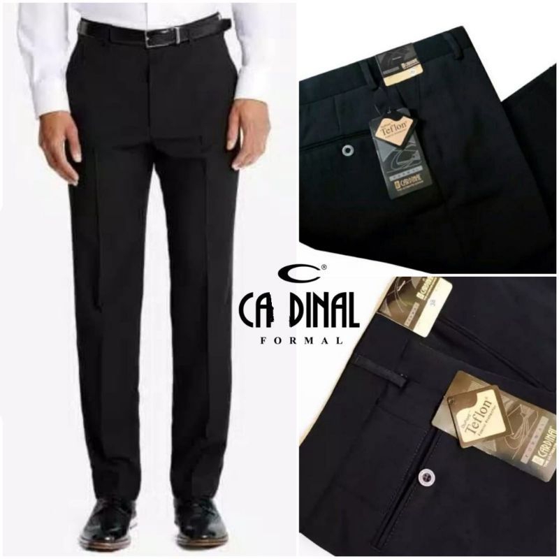 Celana Formal Pria Kerja Standar Kantor Bahan Kain Teflon Size 27-40 Murah Adem Cadinal