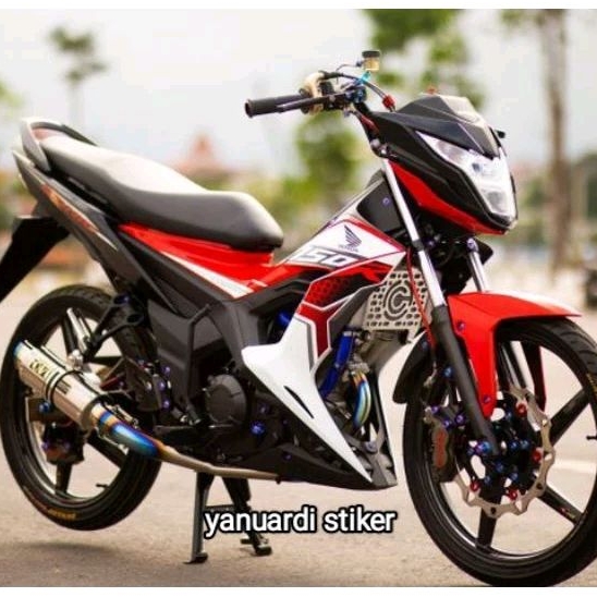 STRIPING STIKER LIST HONDA SONIC TAHUN 2019 2020 HITAM PUTIH MERAH STIKER HONDA SONIC 150 R merah pu