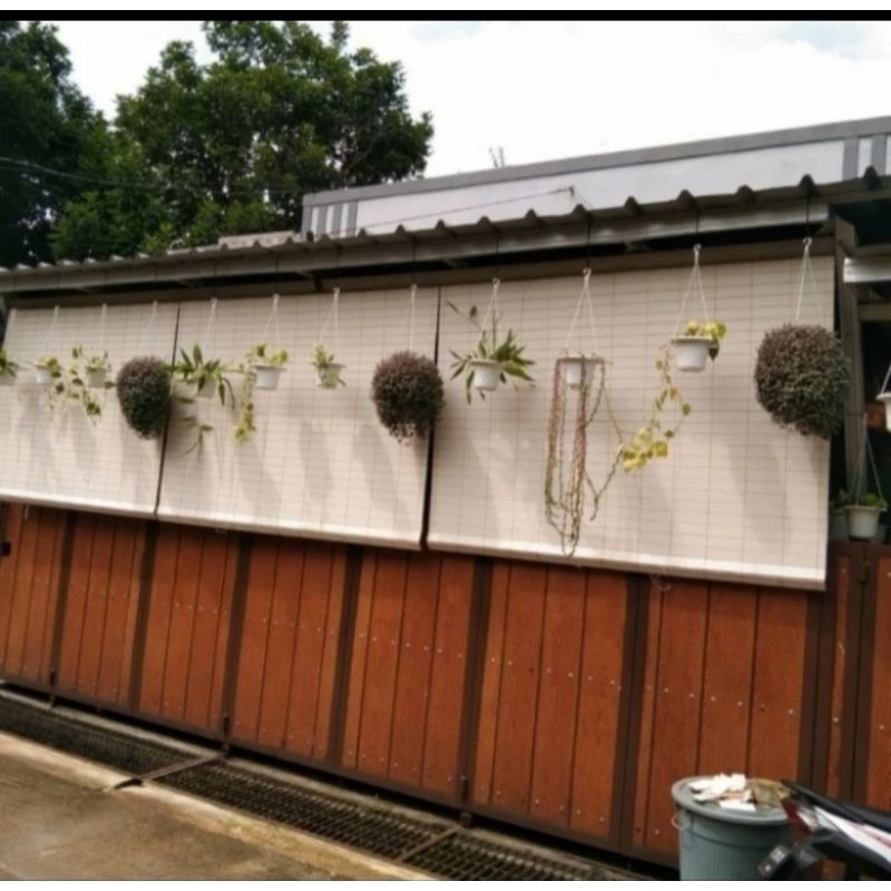 tirai outdoor pvc dan kayu