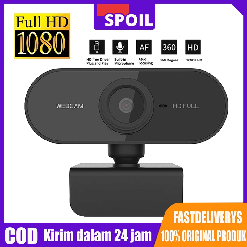 SPOIL [NEW] Webcam 1080P Full HD USB Kamera Web Laptop PC Dilengkapi Microfon Untuk Zoom Meeting Liv
