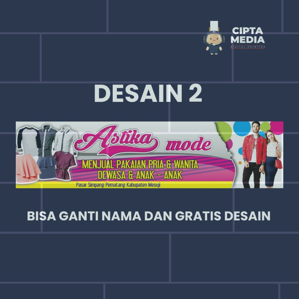 CETAK BANNER USAHA TOKO BAJU RUMAH JAHIT THRIFTING